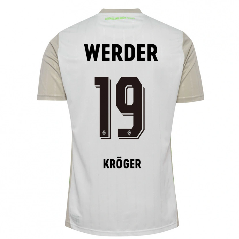 Danxen Bambino Maglia Moritz Kröger #19 Bianco Nero Kit Gara Away 2025/26 Maglietta