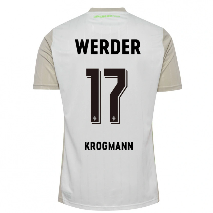 Danxen Bambino Maglia Avid Krogmann #17 Bianco Nero Kit Gara Away 2025/26 Maglietta