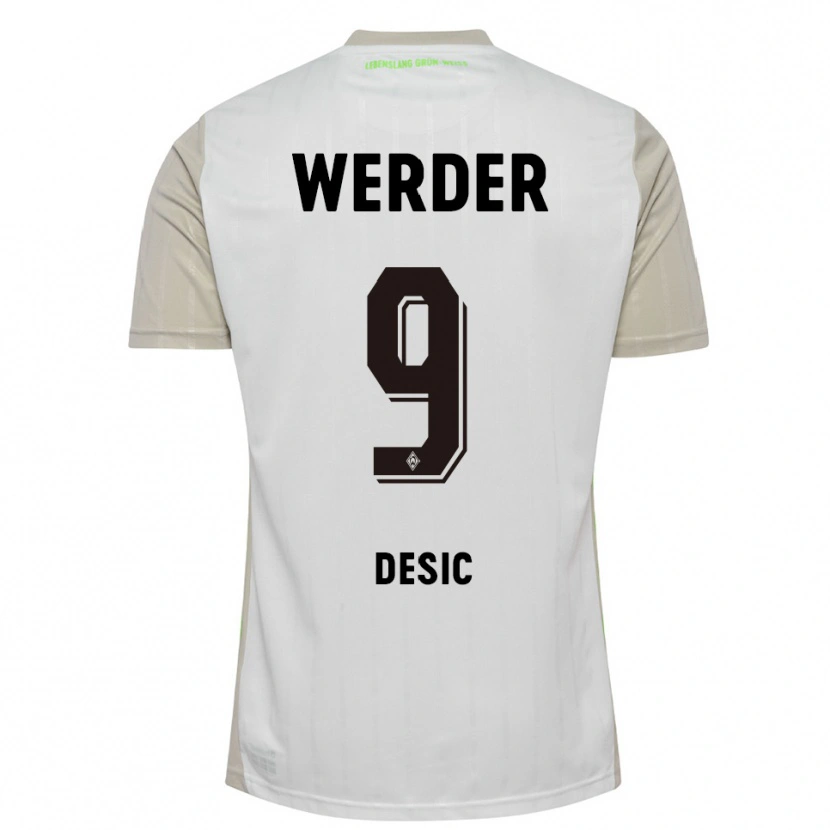 Danxen Bambino Maglia Medina Desic #9 Bianco Nero Kit Gara Away 2025/26 Maglietta