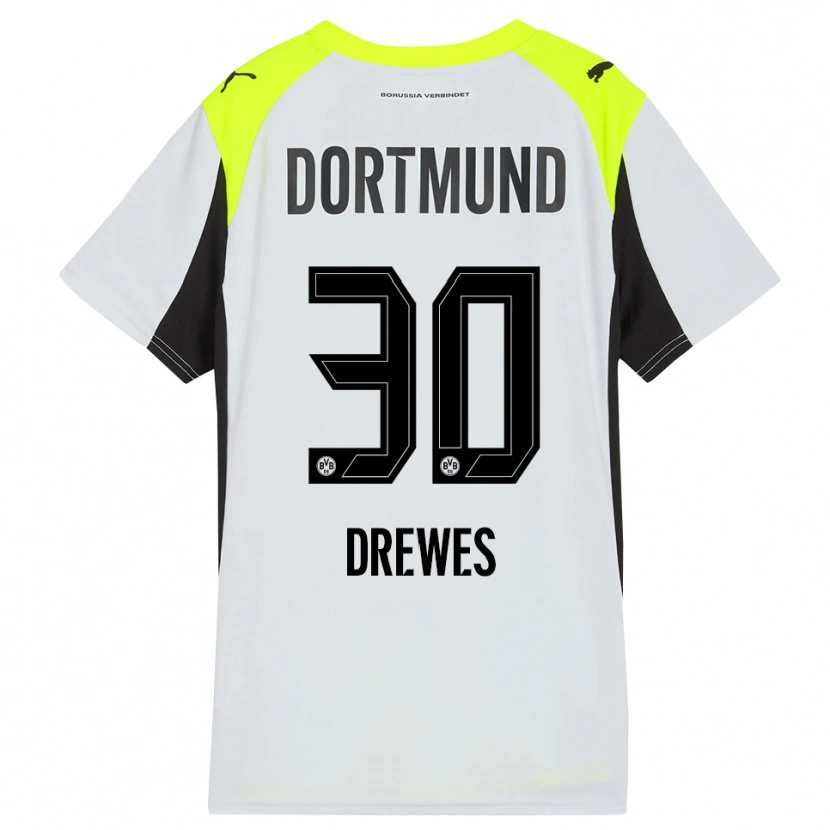 Danxen Bambino Maglia Patrick Drewes #30 Giallo Fluorescente Kit Gara Away 2025/26 Maglietta