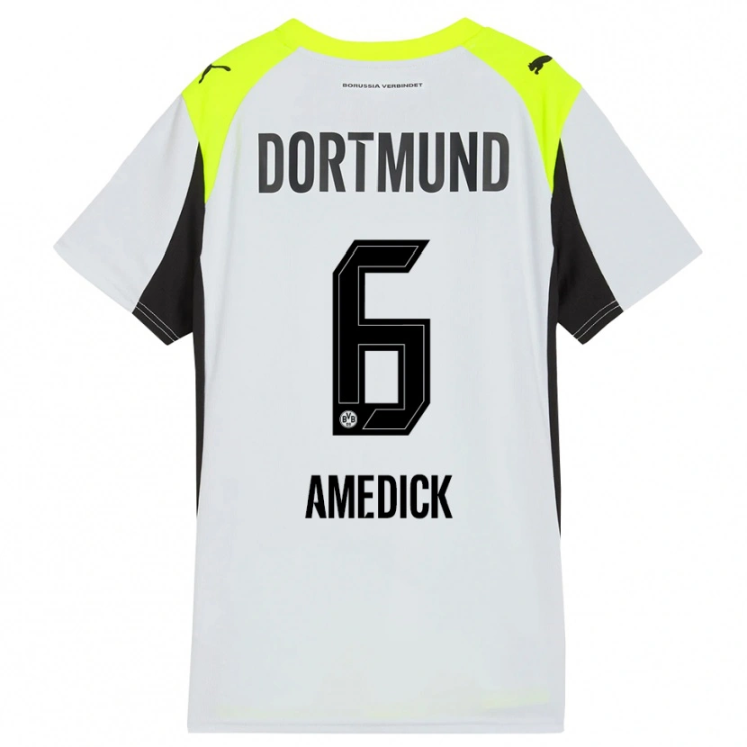 Danxen Bambino Maglia Maik Amedick #6 Giallo Fluorescente Kit Gara Away 2025/26 Maglietta