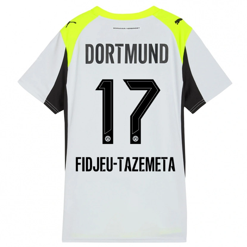 Danxen Bambino Maglia Thierry Fidjeu-Tazemeta #17 Giallo Fluorescente Kit Gara Away 2025/26 Maglietta