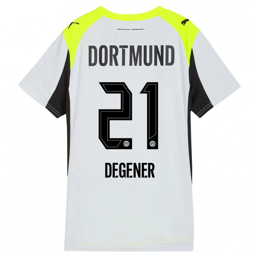 Danxen Bambino Maglia Tim Degener #21 Giallo Fluorescente Kit Gara Away 2025/26 Maglietta