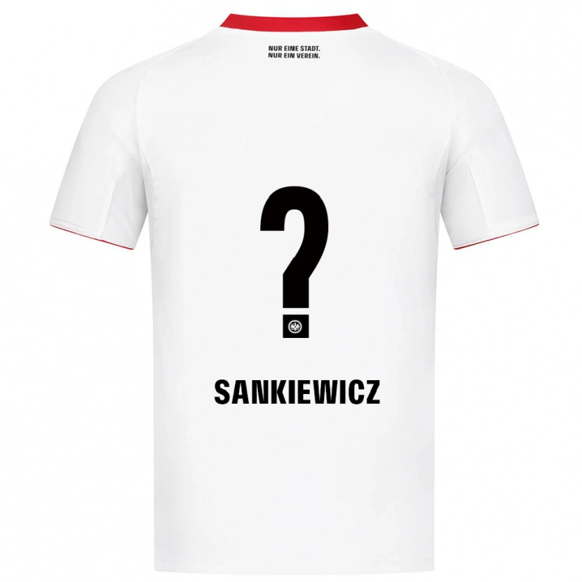 Danxen Bambino Maglia Dawid Sankiewicz #0 Bianco Rosso Kit Gara Away 2025/26 Maglietta