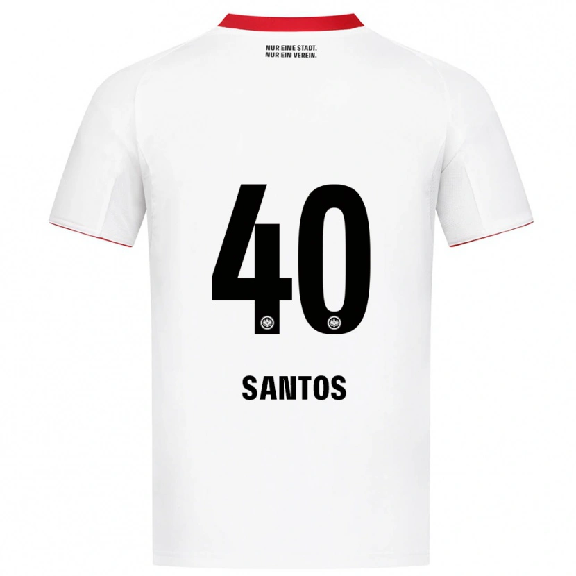 Danxen Bambino Maglia Kauã Santos #40 Bianco Rosso Kit Gara Away 2025/26 Maglietta