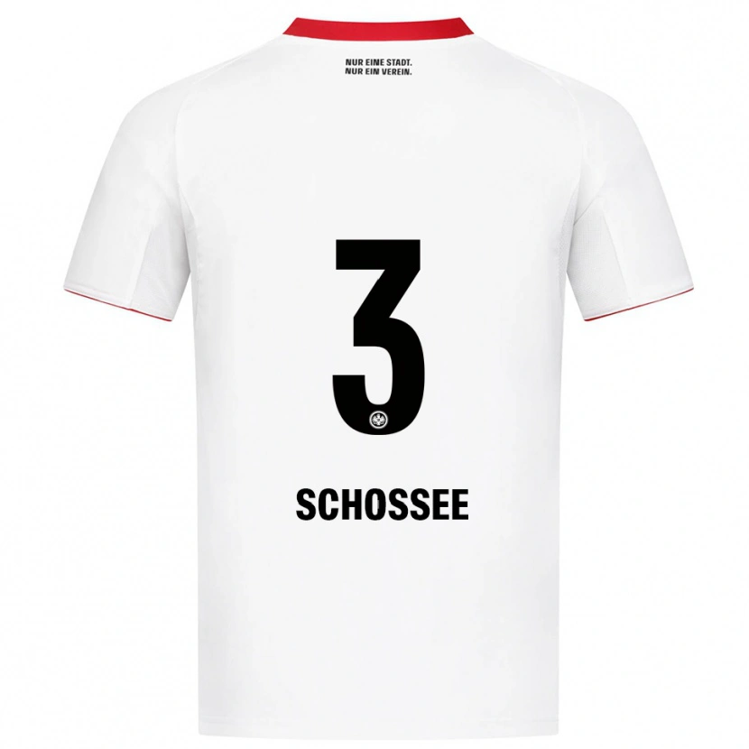 Danxen Bambino Maglia Maurice Schossee #3 Bianco Rosso Kit Gara Away 2025/26 Maglietta