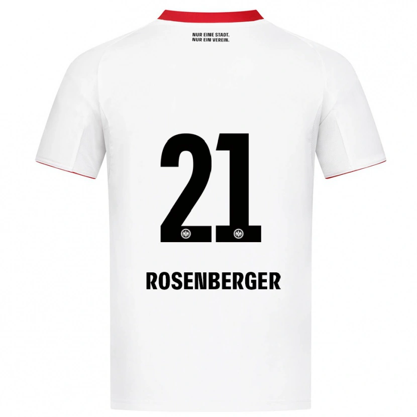 Danxen Bambino Maglia Robin Rosenberger #21 Bianco Rosso Kit Gara Away 2025/26 Maglietta