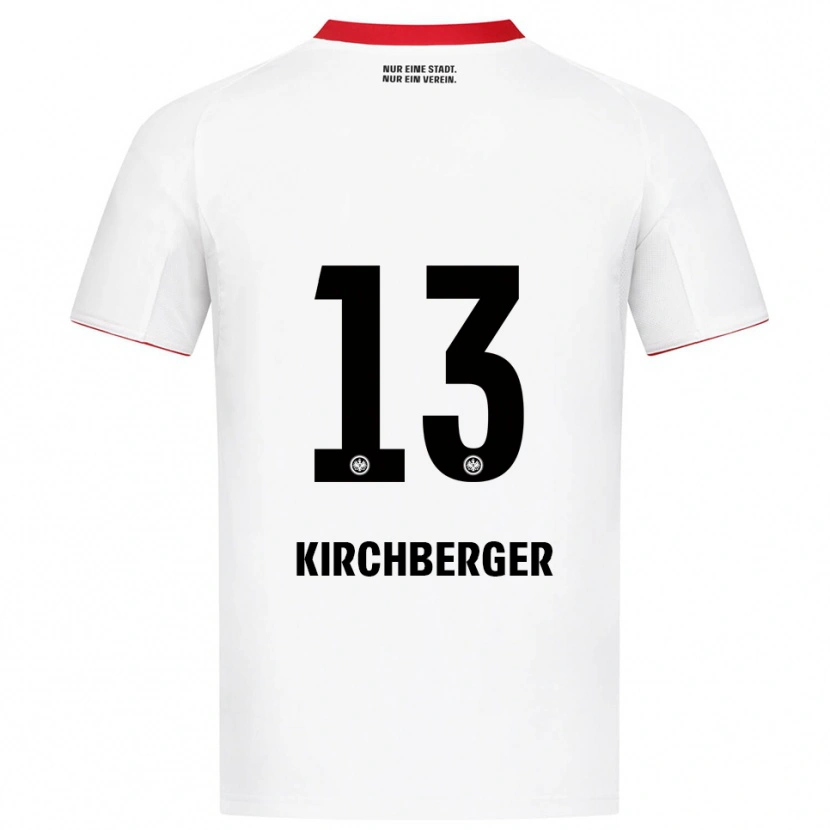 Danxen Bambino Maglia Virginia Kirchberger #13 Bianco Rosso Kit Gara Away 2025/26 Maglietta