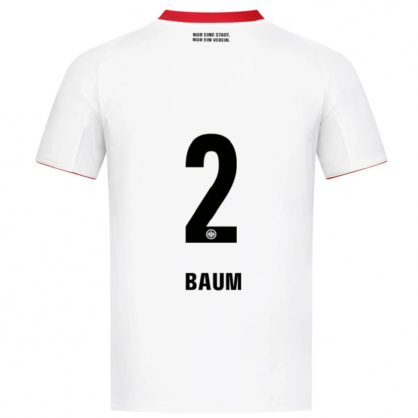 Danxen Bambino Maglia Elias Baum #2 Bianco Rosso Kit Gara Away 2025/26 Maglietta