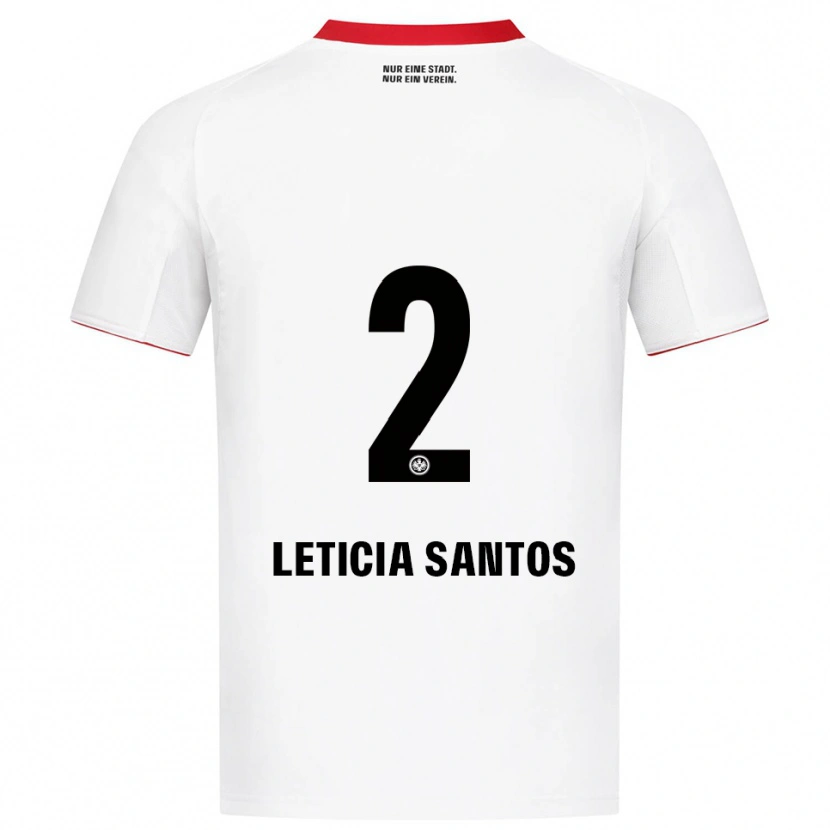Danxen Bambino Maglia Letícia Santos De Oliveira #2 Bianco Rosso Kit Gara Away 2025/26 Maglietta