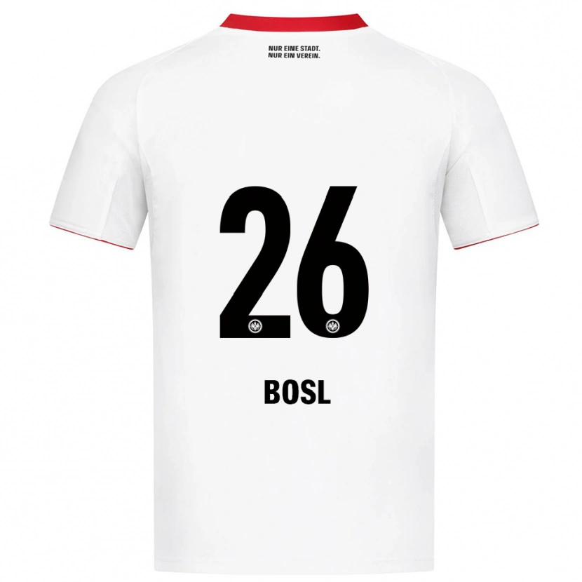Danxen Bambino Maglia Cara Bosl #26 Bianco Rosso Kit Gara Away 2025/26 Maglietta