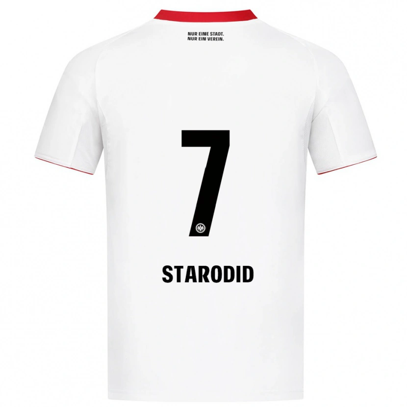 Danxen Bambino Maglia Daniel Starodid #7 Bianco Rosso Kit Gara Away 2025/26 Maglietta