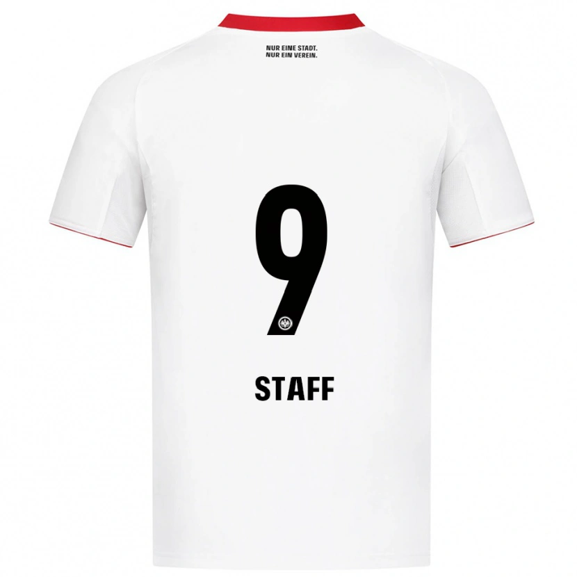 Danxen Bambino Maglia Alexander Staff #9 Bianco Rosso Kit Gara Away 2025/26 Maglietta