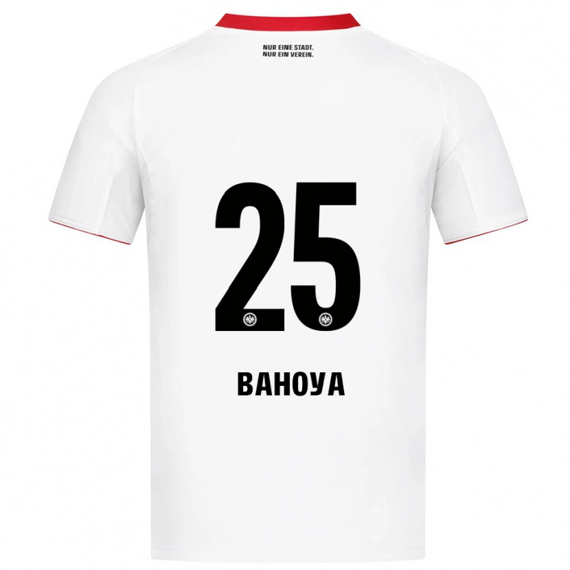 Danxen Bambino Maglia Paul Bahoya #25 Bianco Rosso Kit Gara Away 2025/26 Maglietta