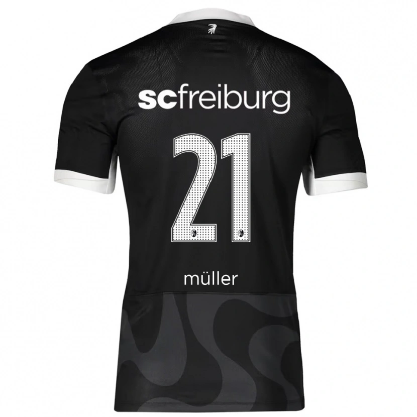 Danxen Bambino Maglia Florian Müller #21 Nero Bianco Kit Gara Away 2025/26 Maglietta