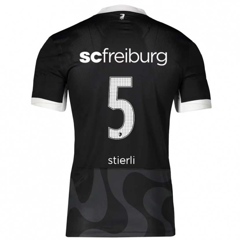 Danxen Bambino Maglia Julia Stierli #5 Nero Bianco Kit Gara Away 2025/26 Maglietta