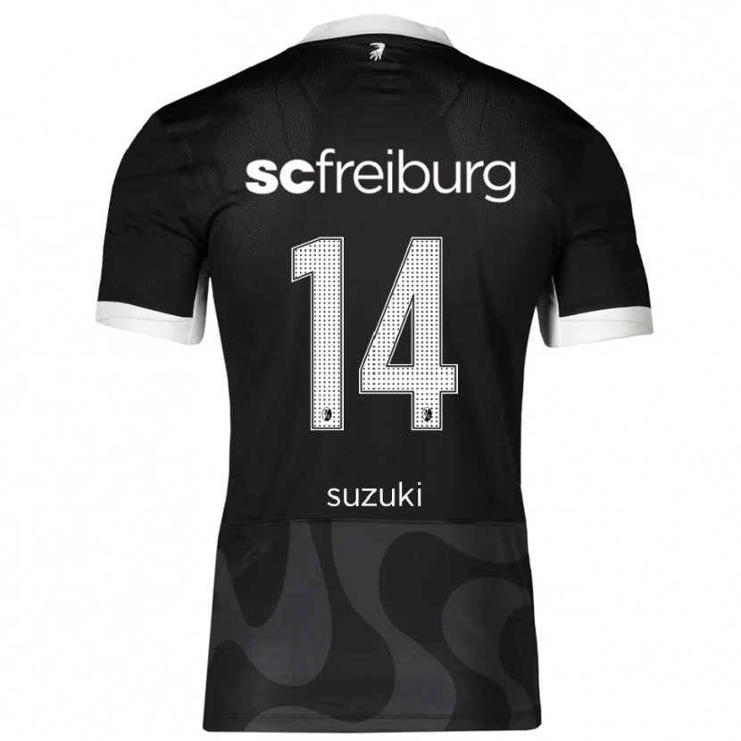 Danxen Bambino Maglia Yuito Suzuki #14 Nero Bianco Kit Gara Away 2025/26 Maglietta