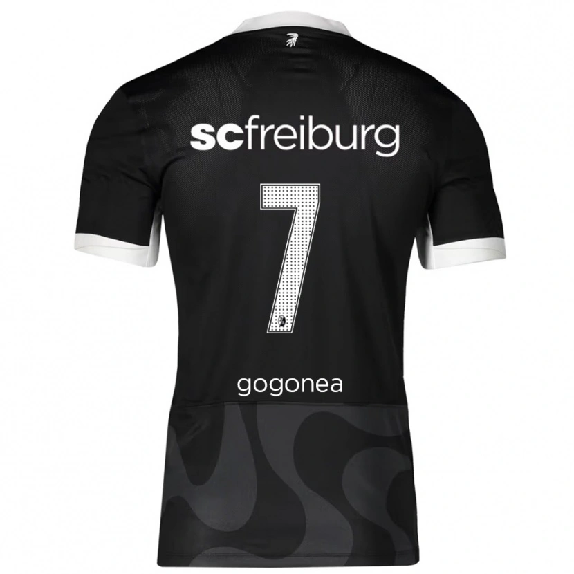 Danxen Bambino Maglia Raul Gogonea #7 Nero Bianco Kit Gara Away 2025/26 Maglietta