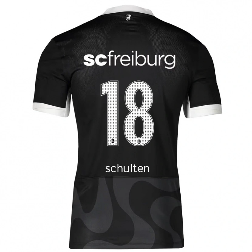 Danxen Bambino Maglia Luca Schulten #18 Nero Bianco Kit Gara Away 2025/26 Maglietta