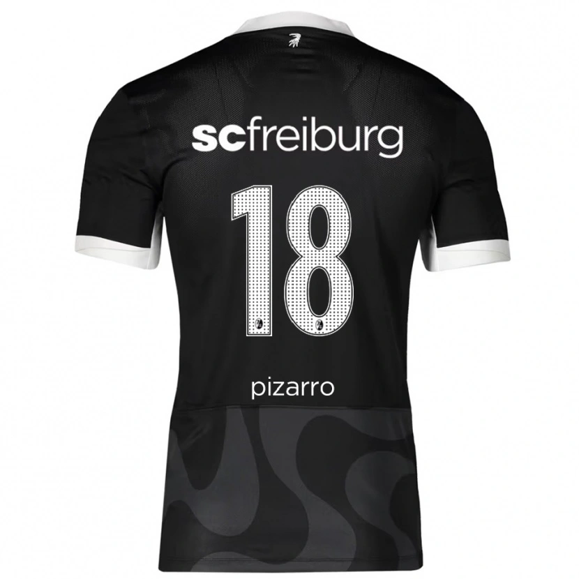Danxen Bambino Maglia Théodore Pizarro #18 Nero Bianco Kit Gara Away 2025/26 Maglietta