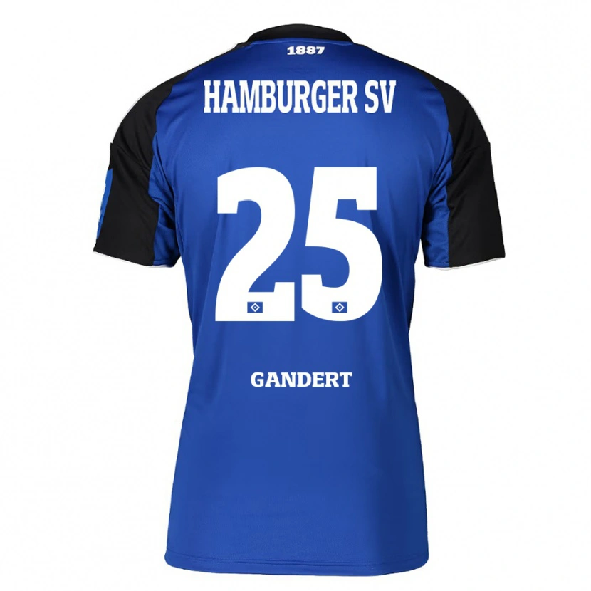 Danxen Bambino Maglia Jeremy Gandert #25 Blu Nero Kit Gara Away 2025/26 Maglietta