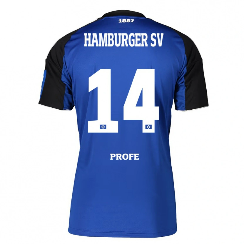 Danxen Bambino Maglia Sophie Profé #14 Blu Nero Kit Gara Away 2025/26 Maglietta