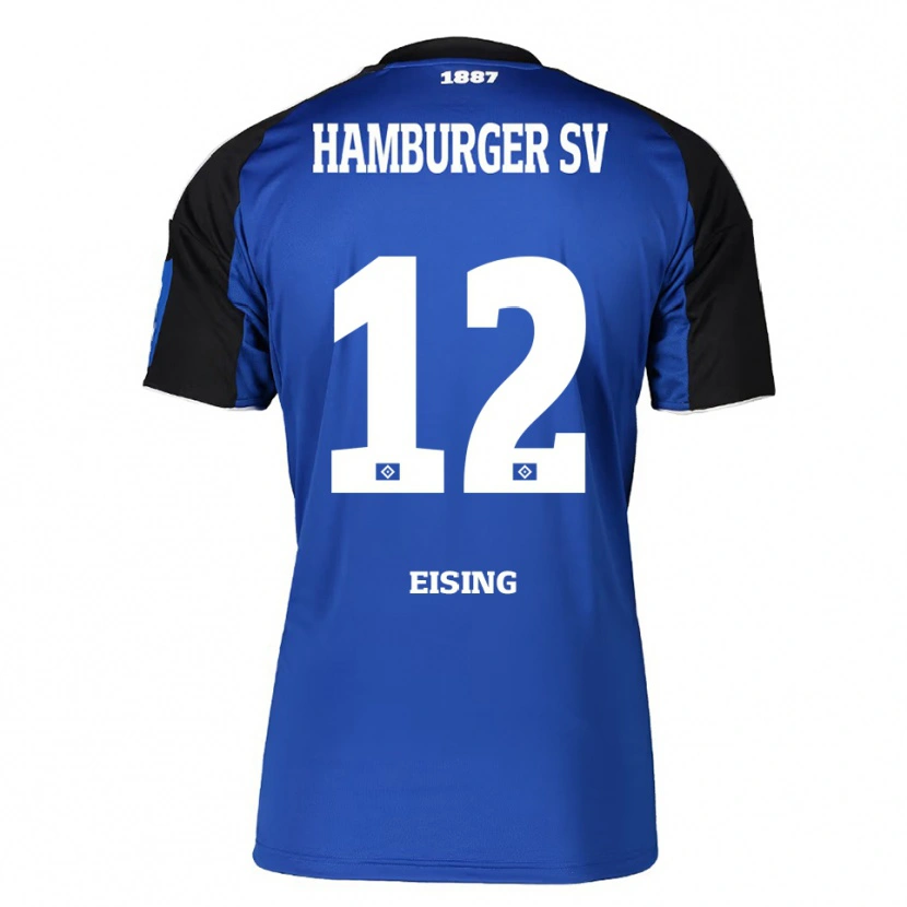 Danxen Bambino Maglia Luis Eising #12 Blu Nero Kit Gara Away 2025/26 Maglietta