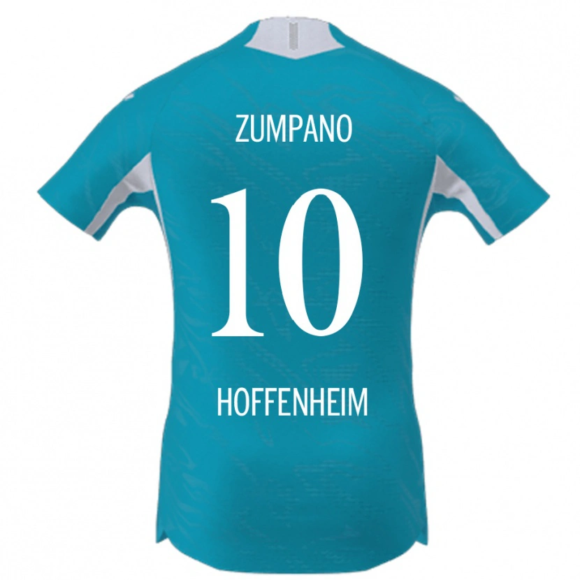 Danxen Bambino Maglia Nevio Zumpano #10 Azzurro Kit Gara Away 2025/26 Maglietta