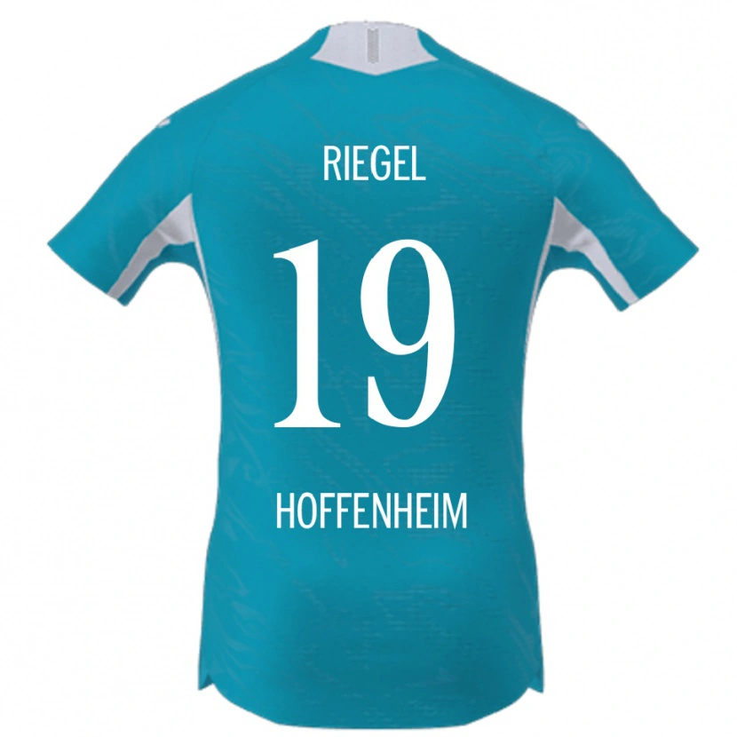 Danxen Bambino Maglia Adrian Riegel #19 Azzurro Kit Gara Away 2025/26 Maglietta