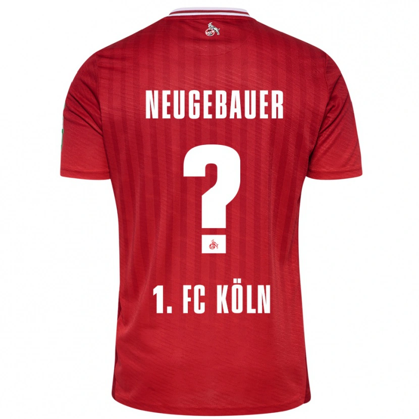 Danxen Bambino Maglia Simon Neugebauer #0 Rosso Bianco Kit Gara Away 2025/26 Maglietta