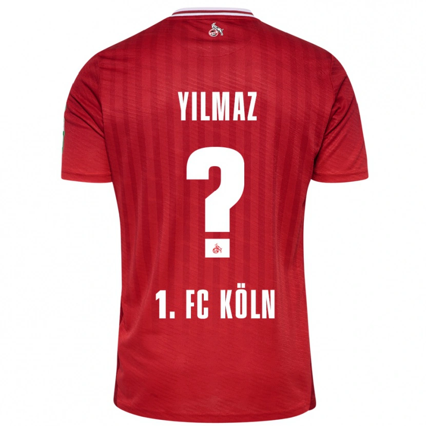 Danxen Bambino Maglia Abdul-Malik Yilmaz #0 Rosso Bianco Kit Gara Away 2025/26 Maglietta