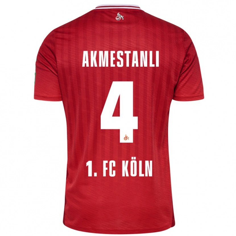 Danxen Bambino Maglia Teoman Akmestanli #4 Rosso Bianco Kit Gara Away 2025/26 Maglietta
