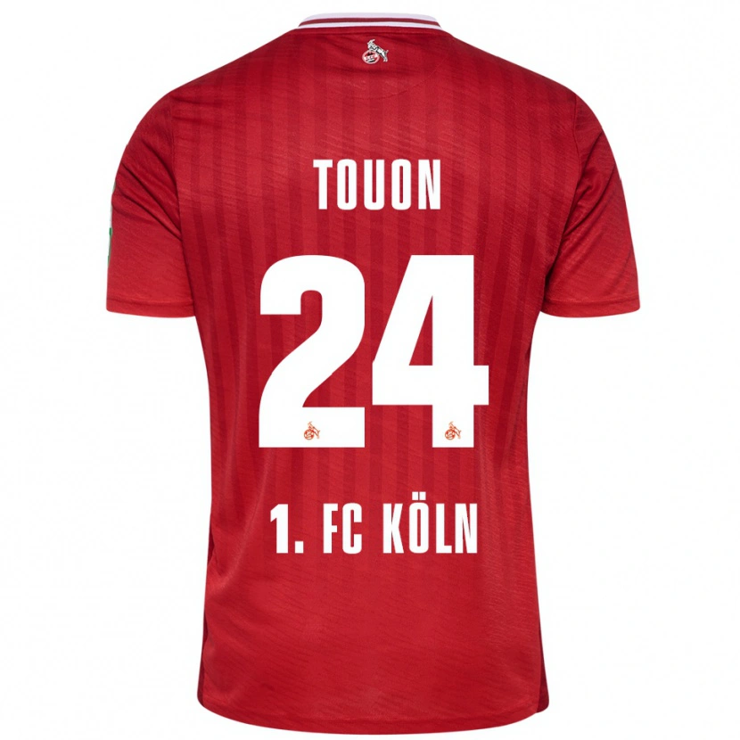 Danxen Bambino Maglia Ella Touon #24 Rosso Bianco Kit Gara Away 2025/26 Maglietta