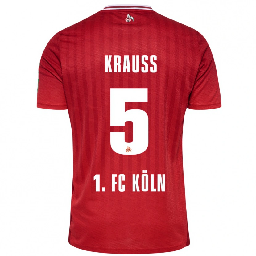 Danxen Bambino Maglia Tom Krauß #5 Rosso Bianco Kit Gara Away 2025/26 Maglietta