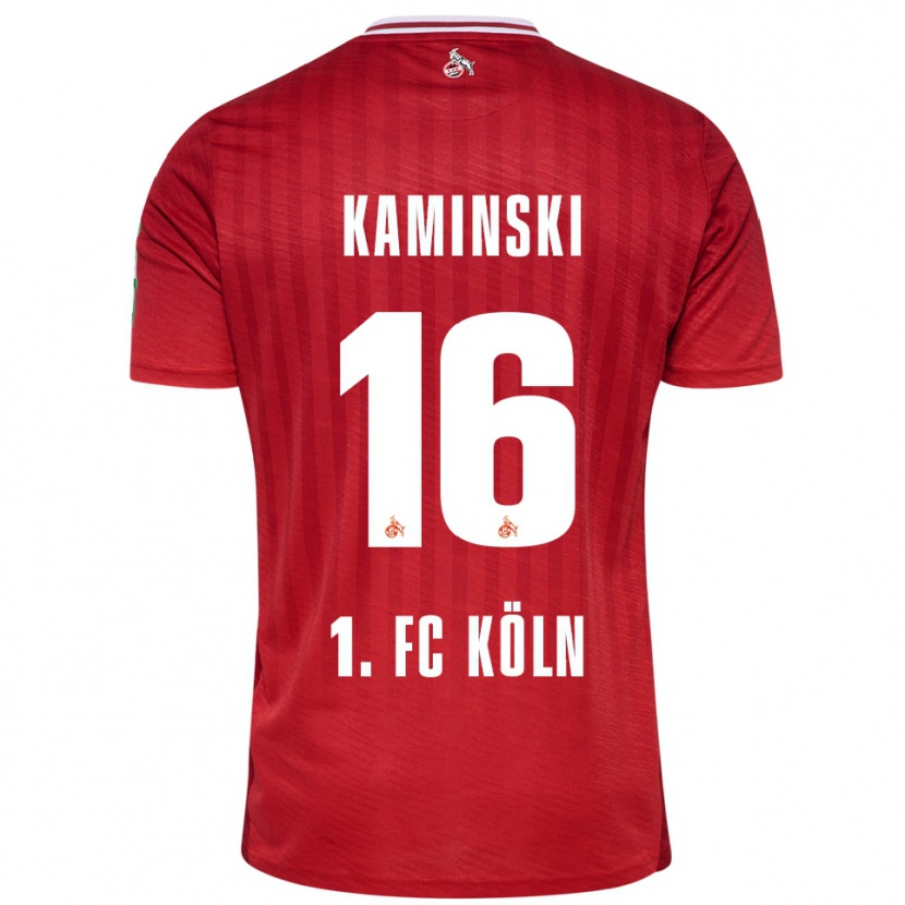 Danxen Bambino Maglia Jakub Kaminski #16 Rosso Bianco Kit Gara Away 2025/26 Maglietta