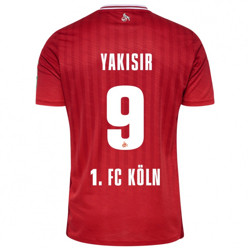 Danxen Bambino Maglia Emir-Ahmet Yakisir #9 Rosso Bianco Kit Gara Away 2025/26 Maglietta