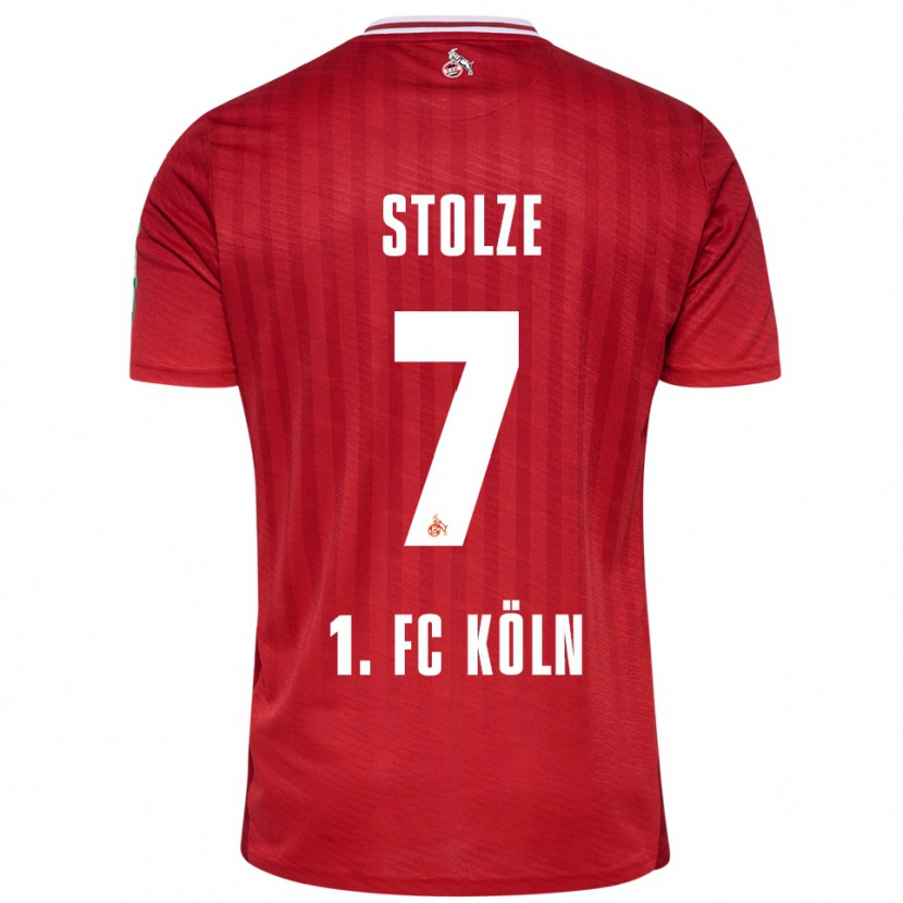 Danxen Bambino Maglia Anna-Lena Stolze #7 Rosso Bianco Kit Gara Away 2025/26 Maglietta