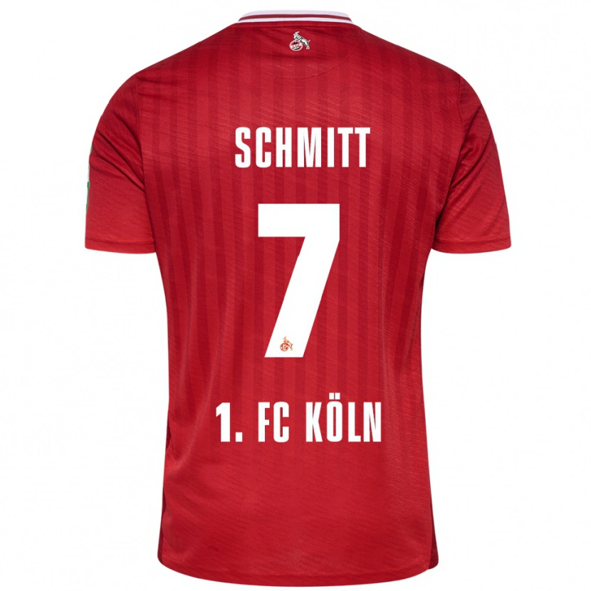 Danxen Bambino Maglia Oliver Schmitt #7 Rosso Bianco Kit Gara Away 2025/26 Maglietta