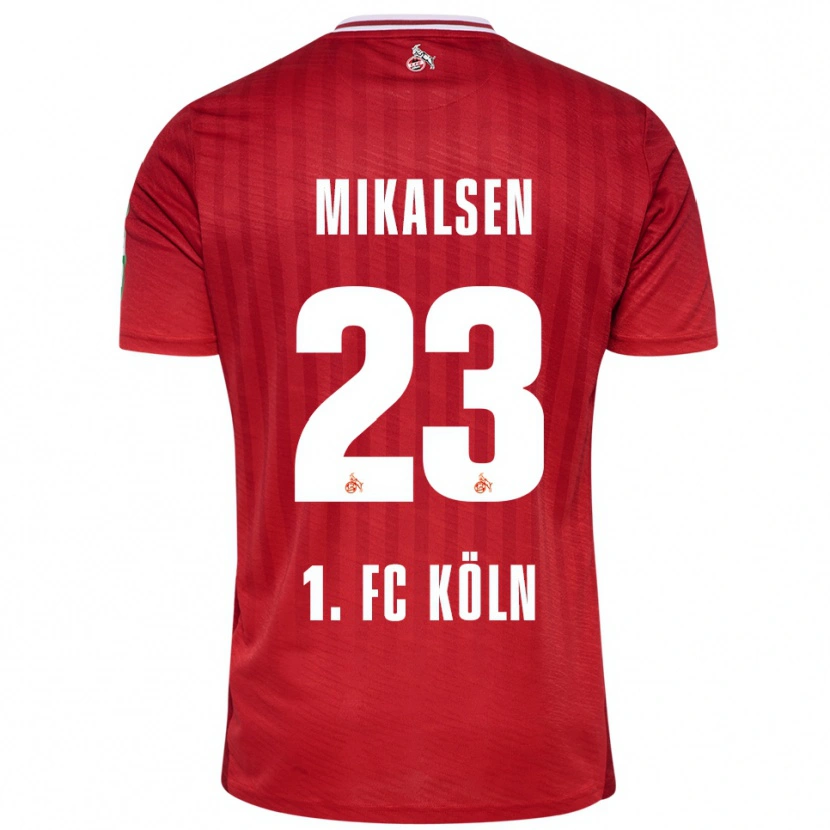 Danxen Bambino Maglia Aurora Mikalsen #23 Rosso Bianco Kit Gara Away 2025/26 Maglietta