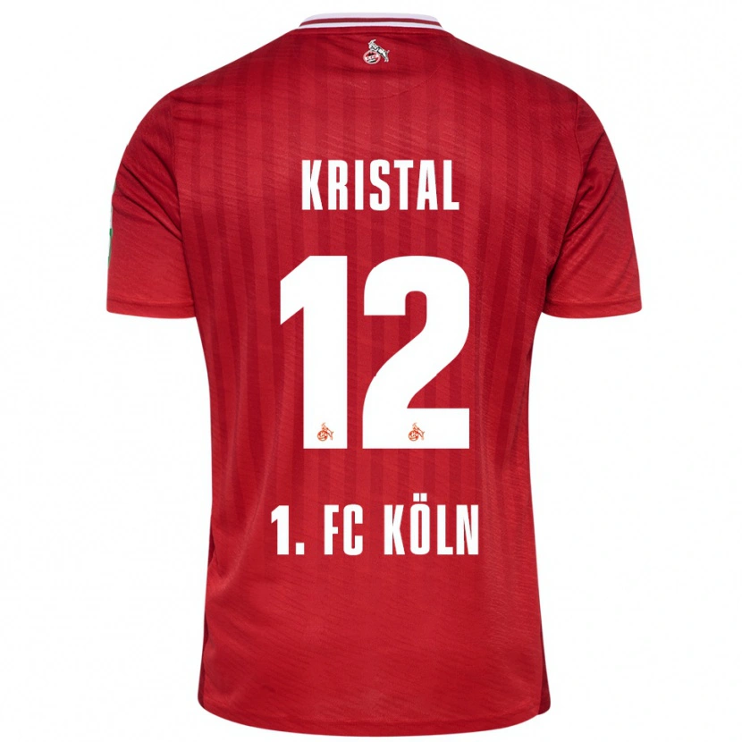 Danxen Bambino Maglia Patrik Kristal #12 Rosso Bianco Kit Gara Away 2025/26 Maglietta