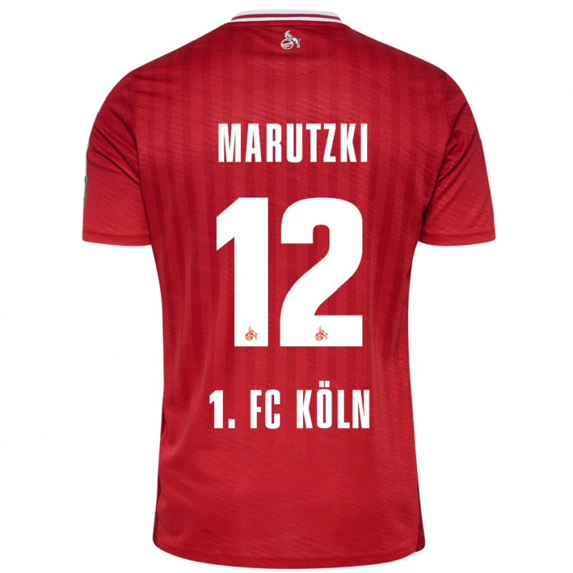 Danxen Bambino Maglia Mikolaj Marutzki #12 Rosso Bianco Kit Gara Away 2025/26 Maglietta