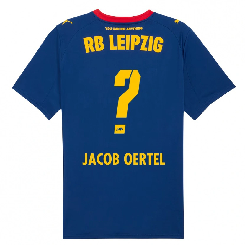 Danxen Bambino Maglia Paul Jacob Oertel #0 Blu Navy Rosso Kit Gara Away 2025/26 Maglietta