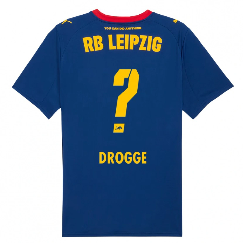 Danxen Bambino Maglia Lennert Drogge #0 Blu Navy Rosso Kit Gara Away 2025/26 Maglietta
