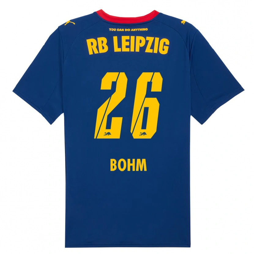 Danxen Bambino Maglia Pepe Böhm #26 Blu Navy Rosso Kit Gara Away 2025/26 Maglietta