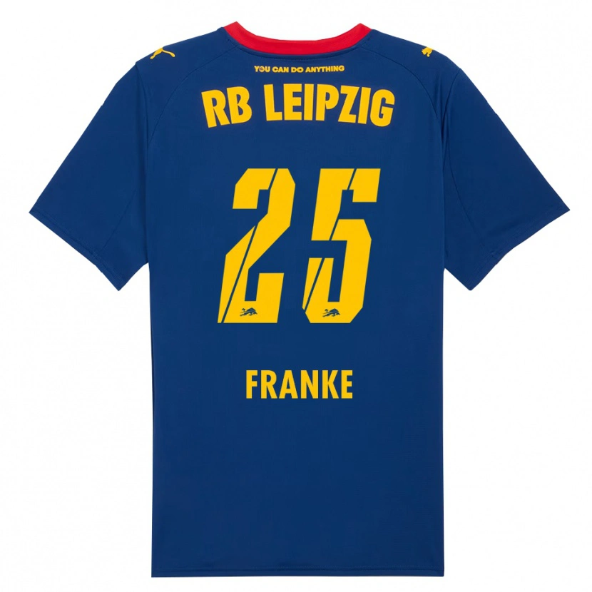 Danxen Bambino Maglia Lenny Franke #25 Blu Navy Rosso Kit Gara Away 2025/26 Maglietta