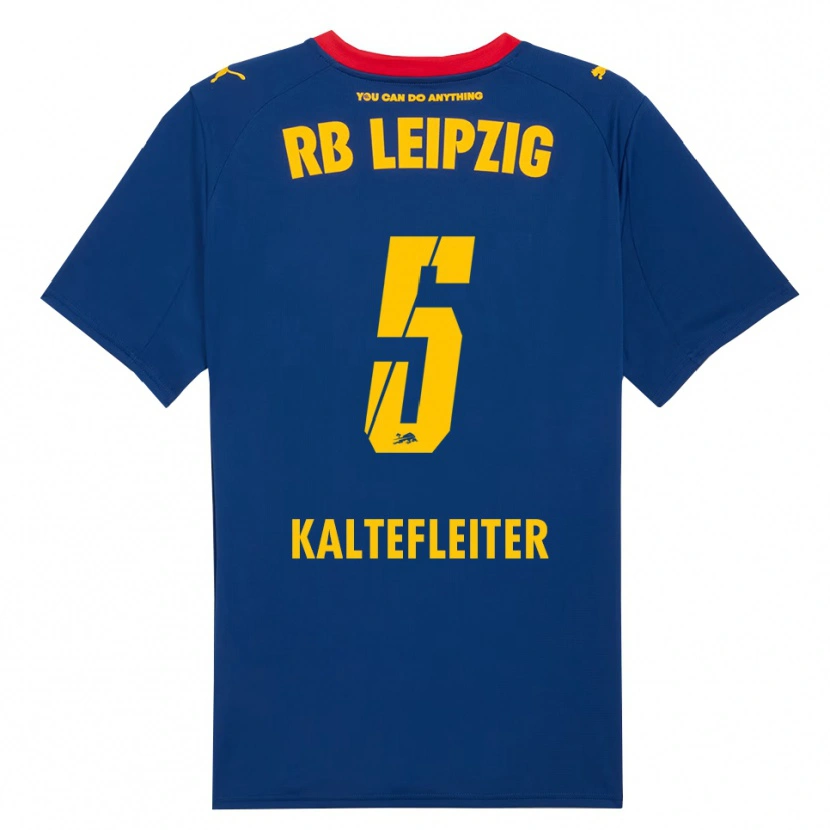 Danxen Bambino Maglia Benno Kaltefleiter #5 Blu Navy Rosso Kit Gara Away 2025/26 Maglietta