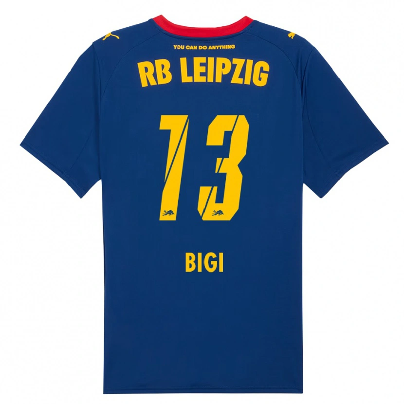 Danxen Bambino Maglia Samim Bigi #13 Blu Navy Rosso Kit Gara Away 2025/26 Maglietta
