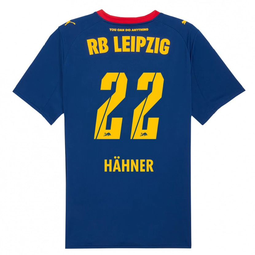 Danxen Bambino Maglia Elian Hähner #22 Blu Navy Rosso Kit Gara Away 2025/26 Maglietta