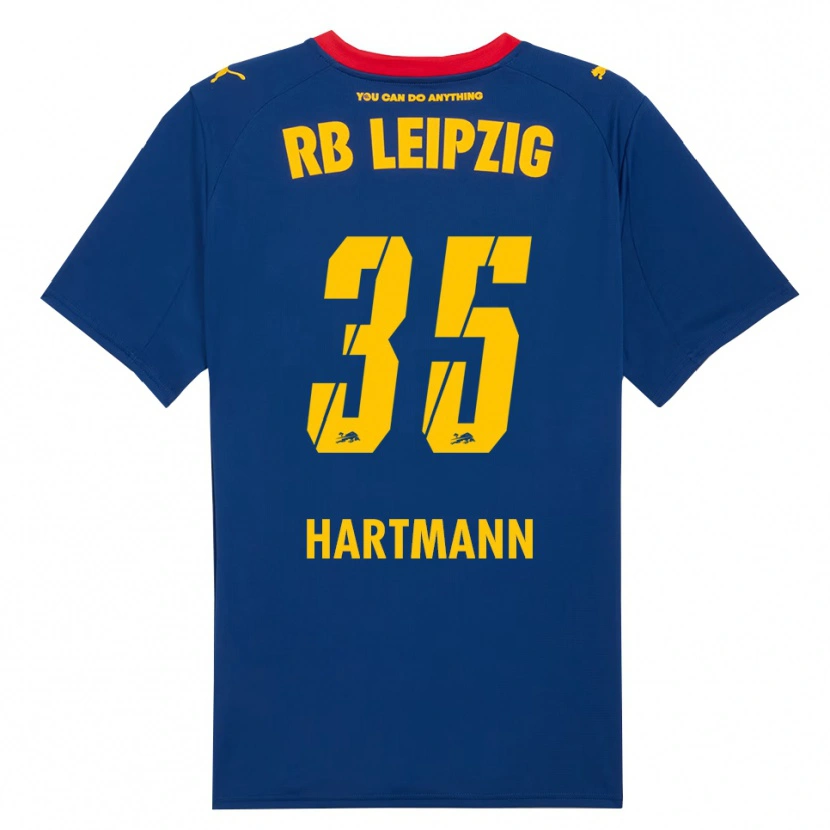 Danxen Bambino Maglia Fabrice Hartmann #35 Blu Navy Rosso Kit Gara Away 2025/26 Maglietta