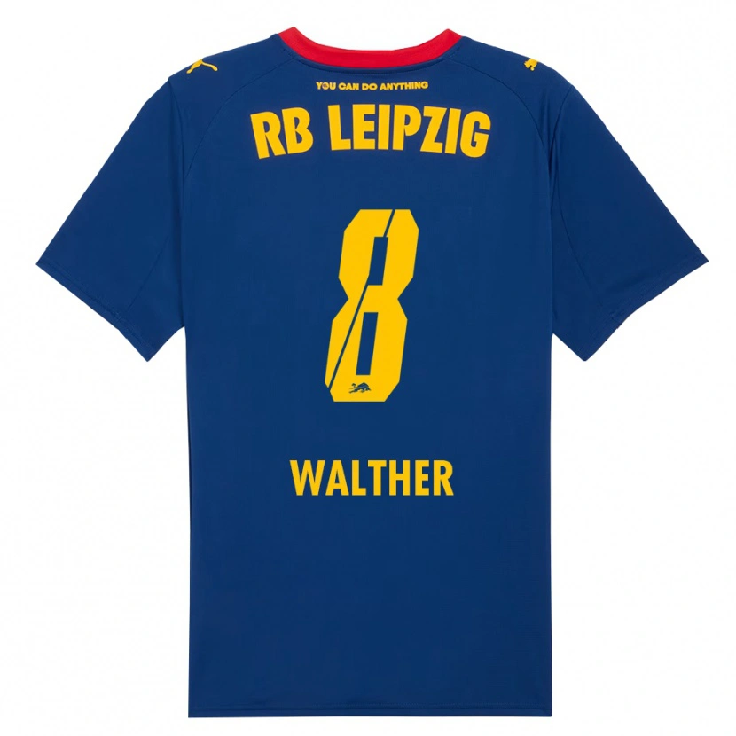 Danxen Bambino Maglia Kofi Walther #8 Blu Navy Rosso Kit Gara Away 2025/26 Maglietta